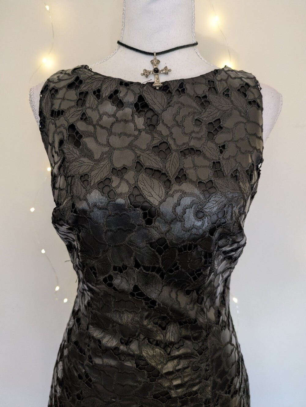 bebe Black Floral Lace Mini Dress - Picture 2 of 9